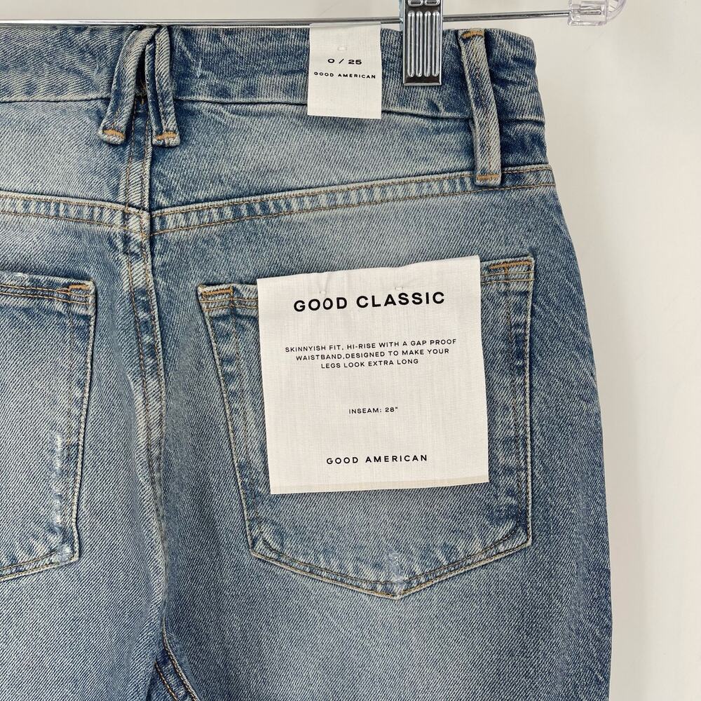 Good American Good Classic Straight Leg Jeans Indigo Blue Women's Size 0/25 NWT - Picture 4 of 5